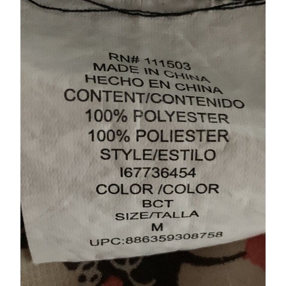 Lily Rose Sz MEDIUM Tunic Peplum Popover Black Scribble Floral Semi Sheer EUC - Picture 10 of 11